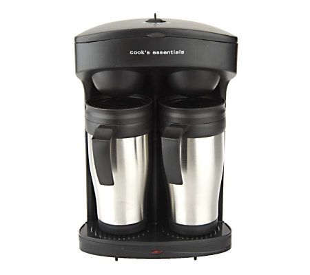 CooksEssentials Travel Coffee Maker with Stainless Mugs QVC.com